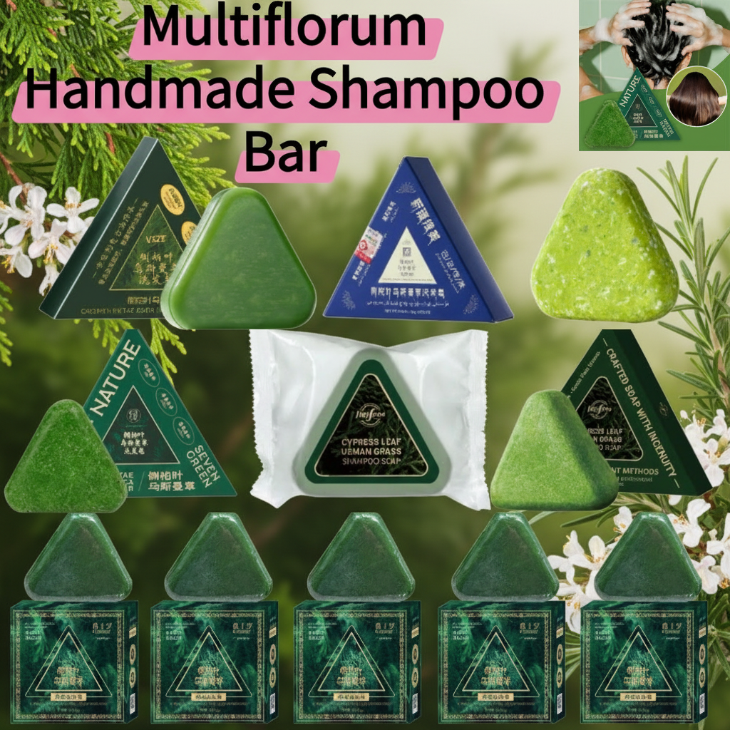 Bar Soap Shampoo Solid - 1/3/5/10PCS-120g Organic Usman Grass Herbal Solid