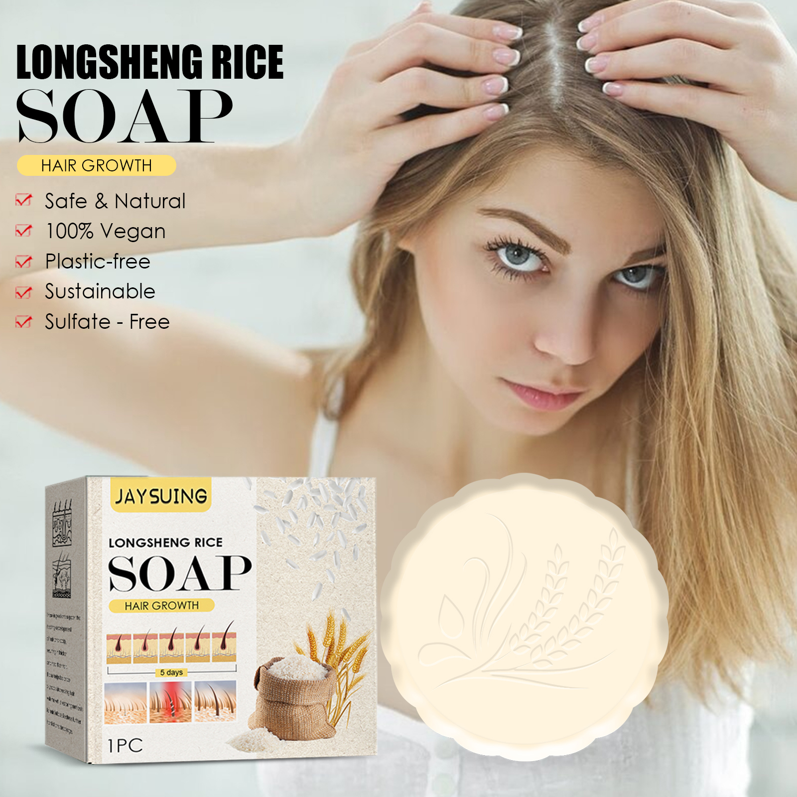 Bar Soap Shampoo Solid - Original Handmade Rice Soap Of Hair